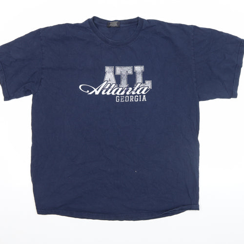 MV Sport Men's Blue Atlanta Georgia Graphic Cotton T-Shirt XL