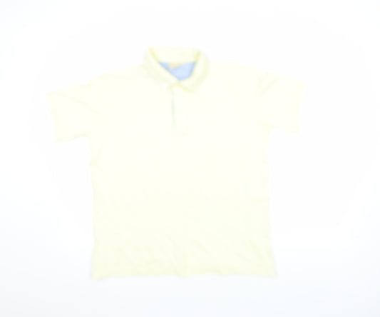 Cotton Traders Men's Pale Yellow 100% Cotton Polo Shirt Size S