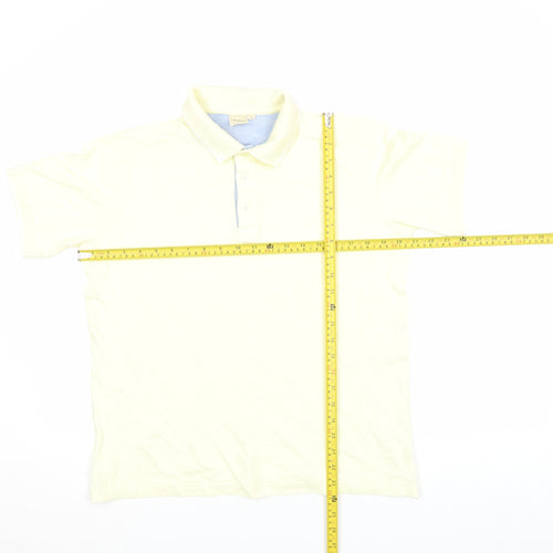 Cotton Traders Men's Pale Yellow 100% Cotton Polo Shirt Size S