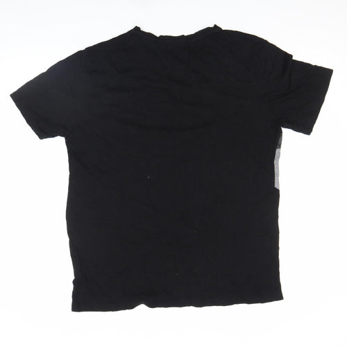 Zara Man Black Grey Colourblock Cotton T-Shirt XL Men Regular Fit