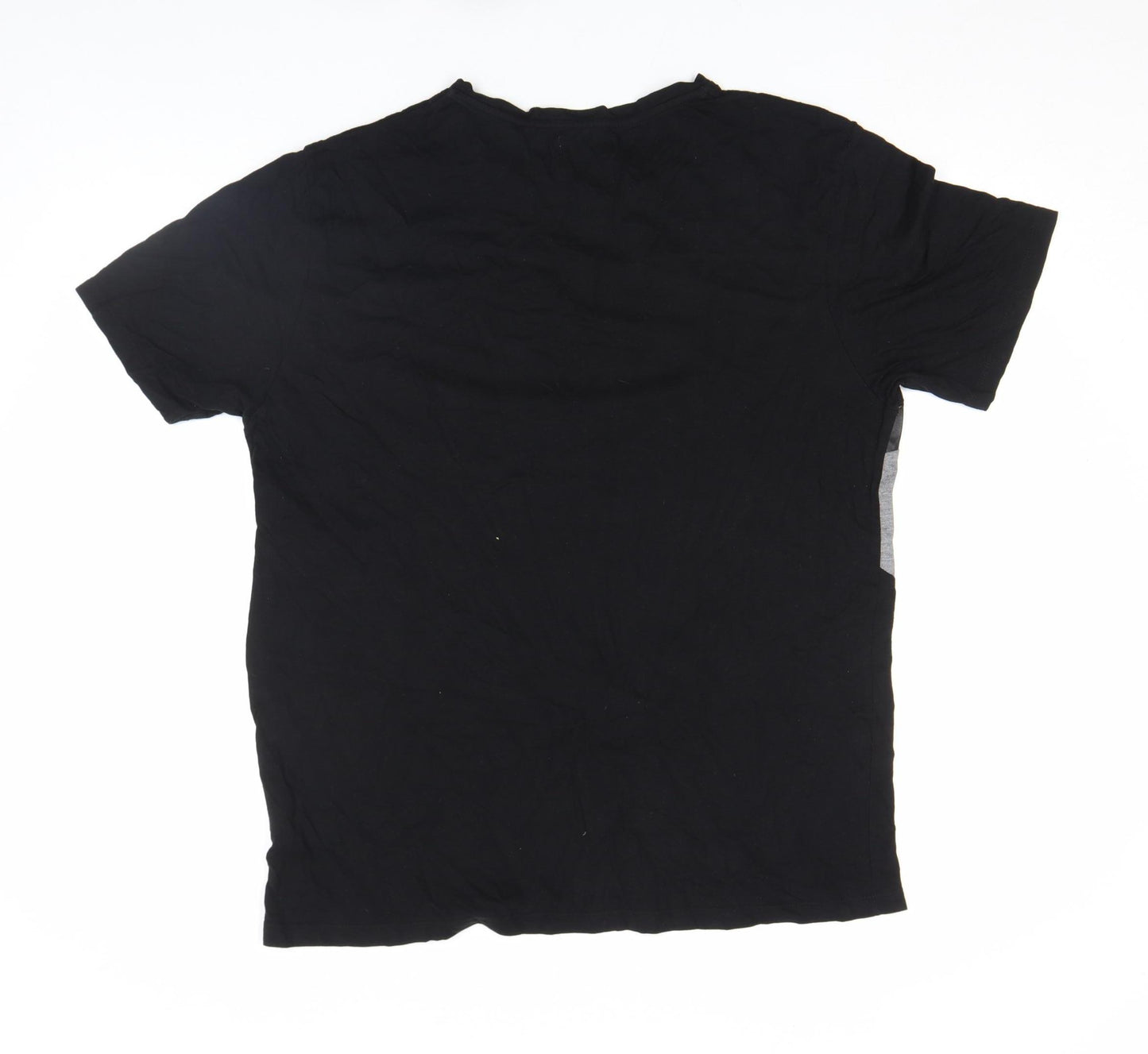 Zara Man Black Grey Colourblock Cotton T-Shirt XL Men Regular Fit