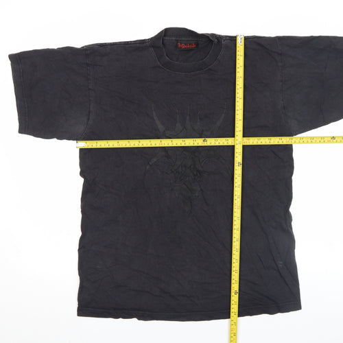 The Darkside Men's Black Gothic Graphic Cotton T-Shirt M