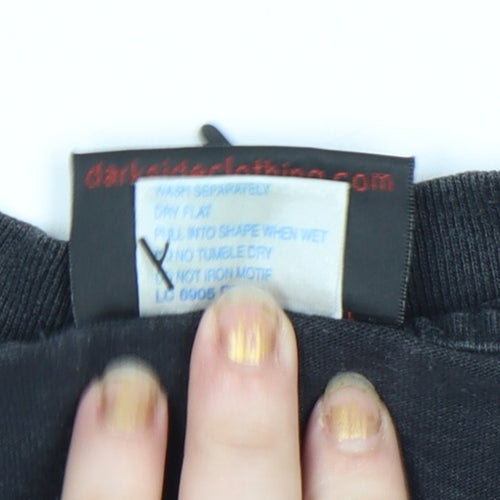 The Darkside Men's Black Gothic Graphic Cotton T-Shirt M