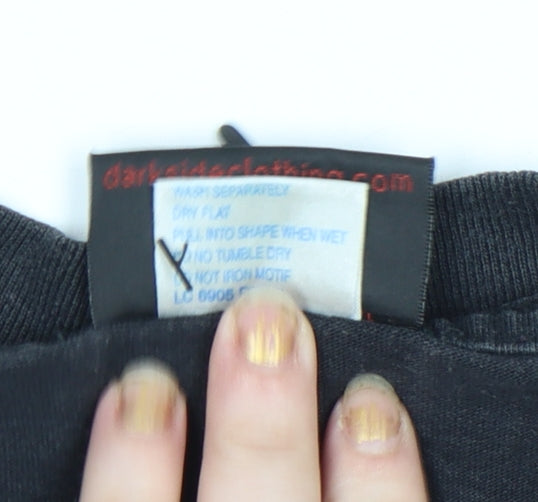 The Darkside Men's Black Gothic Graphic Cotton T-Shirt M