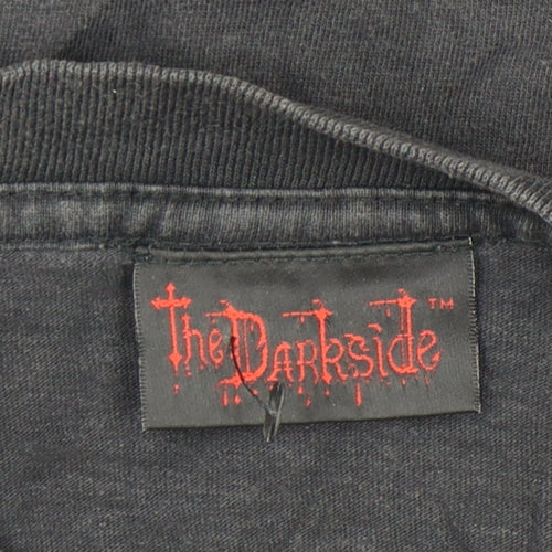 The Darkside Men's Black Gothic Graphic Cotton T-Shirt M
