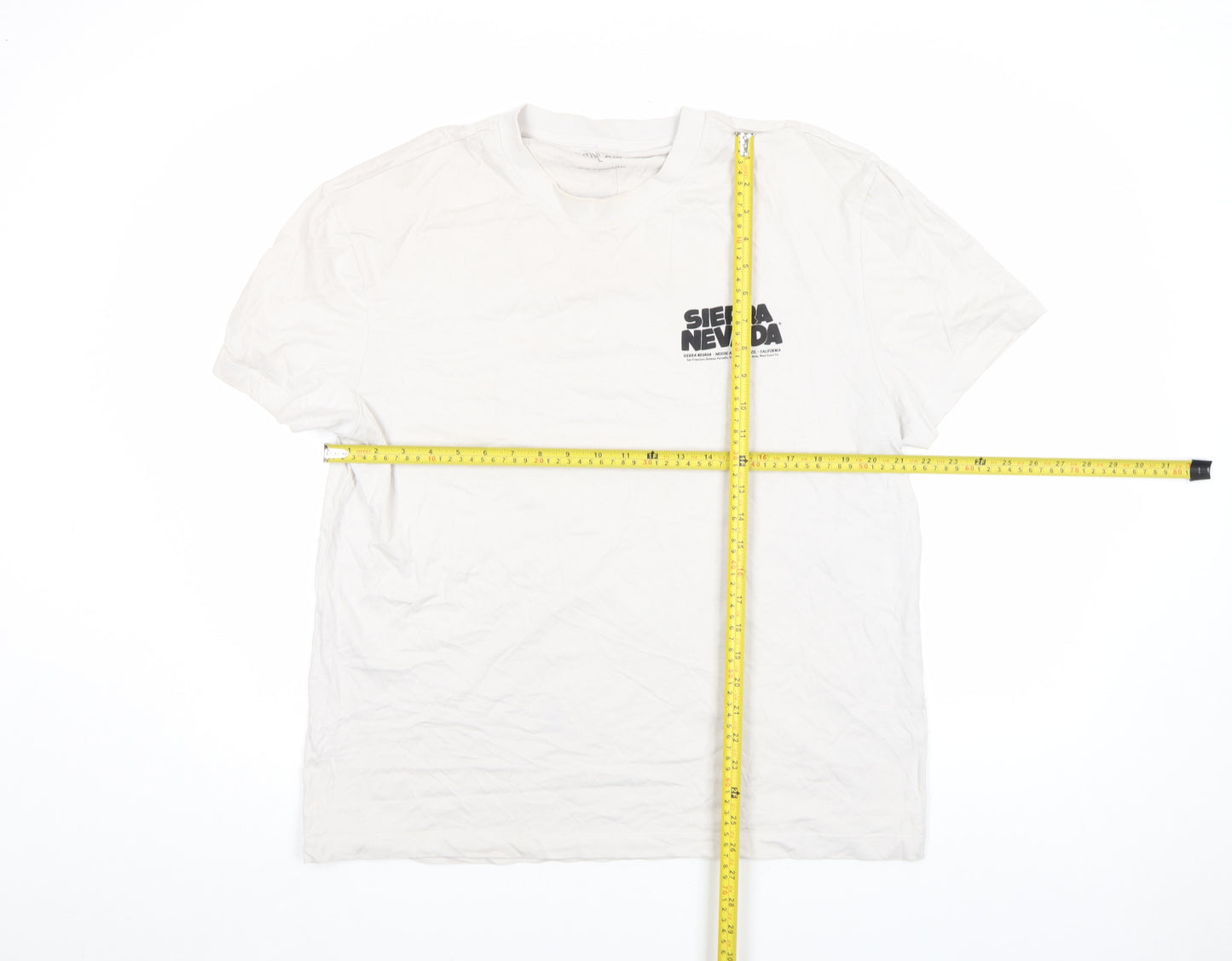 Primark Men's White L Graphic Moose Sierra Nevada Funny T-Shirt