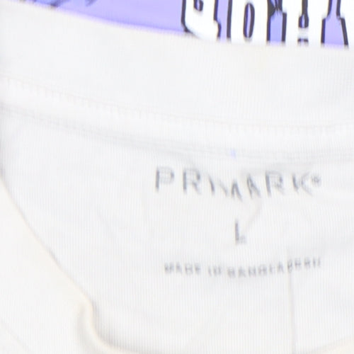 Primark Men's White L Graphic Moose Sierra Nevada Funny T-Shirt