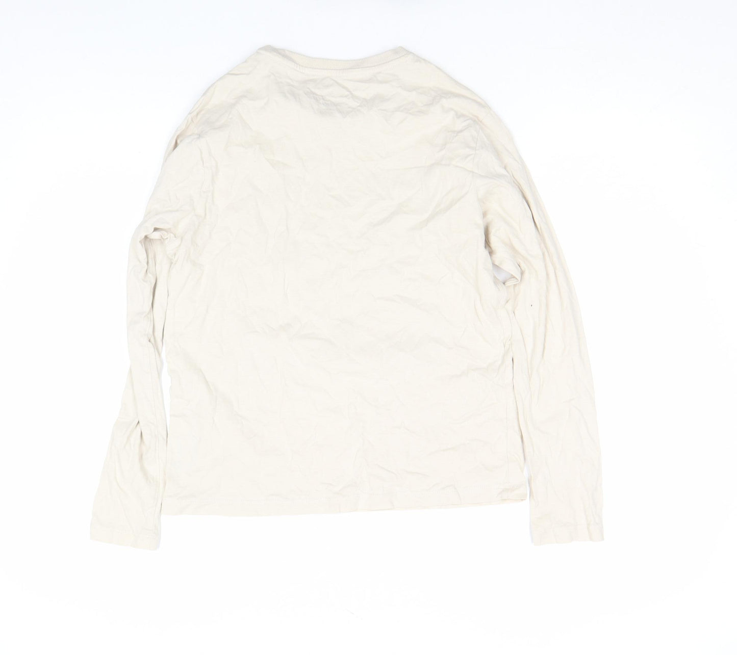 Marks and Spencer Girls Beige Cat Graphic Long Sleeve T-Shirt 13-14 Years