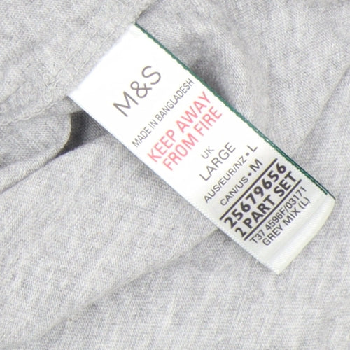 Marks and Spencer Women Grey Cotton Short Sleeve Basic T-Shirt L