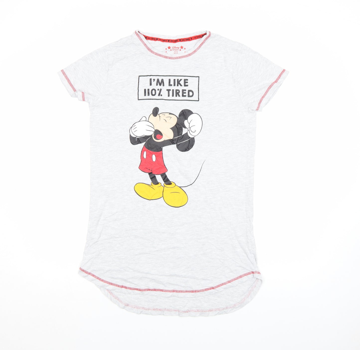 Disney Women’s Grey Mickey Mouse Nightshirt T-Shirt Style S