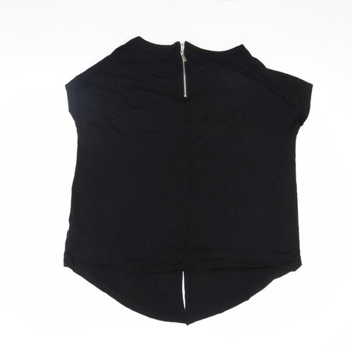 Peacocks Women’s Black Zip Back Viscose Jersey Blouse Size 18