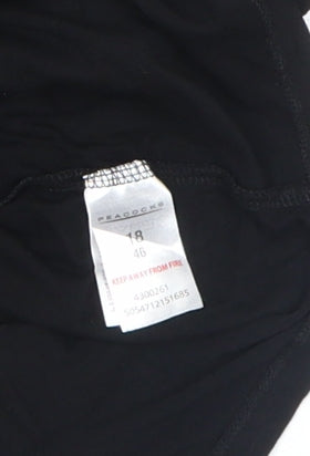 Peacocks Women’s Black Zip Back Viscose Jersey Blouse Size 18