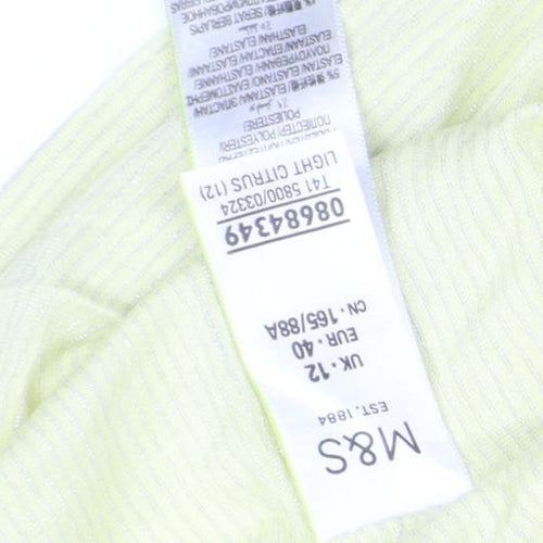 Marks and Spencer Women’s Light Citrus V-Neck Jersey T-Shirt Size 12