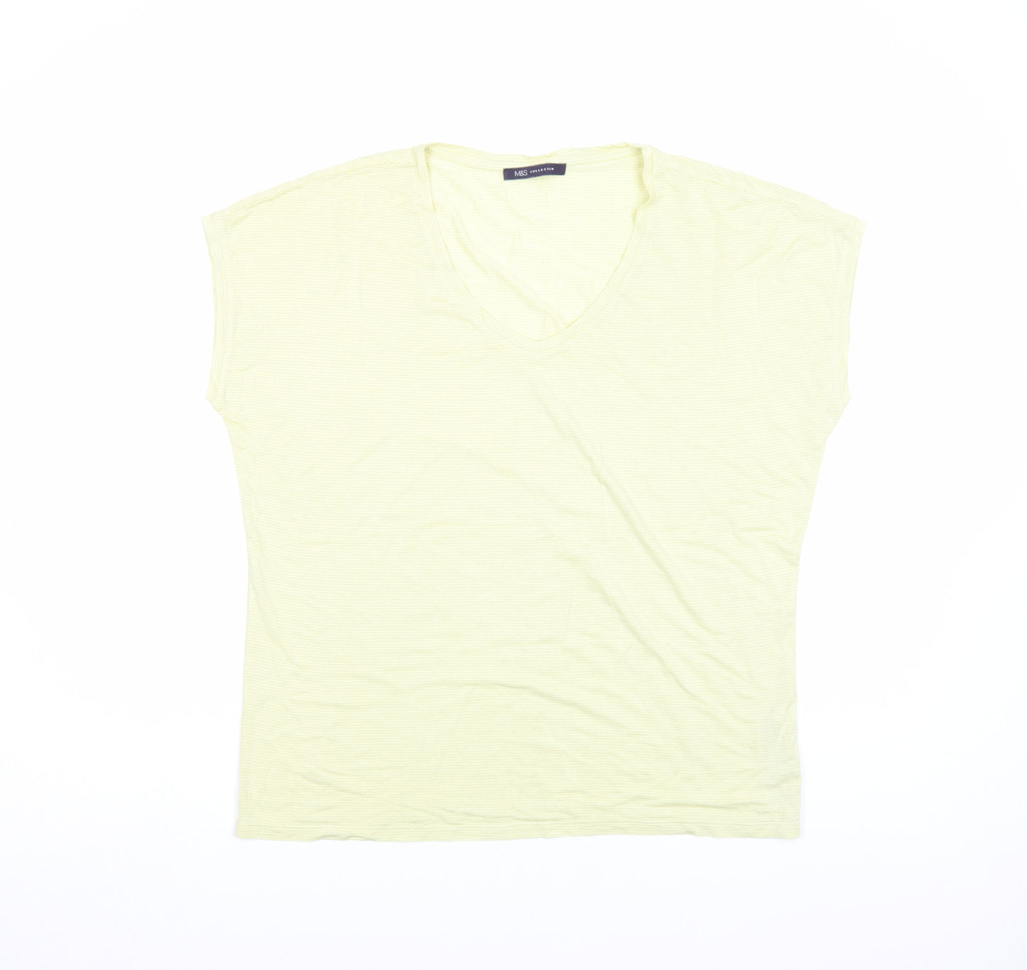 Marks and Spencer Women’s Light Citrus V-Neck Jersey T-Shirt Size 12