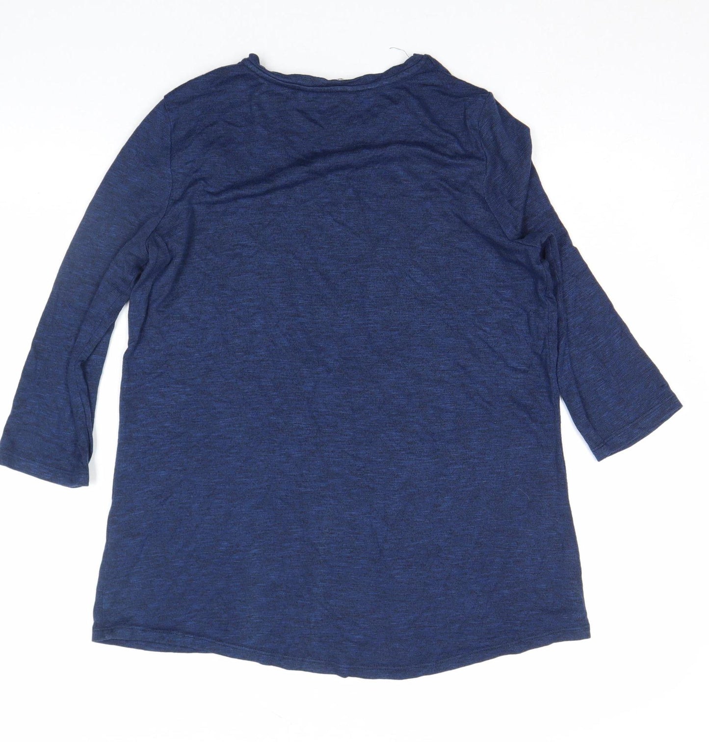 Tu Women’s Blue Sequin Butterfly 3/4 Sleeve Top Size 10