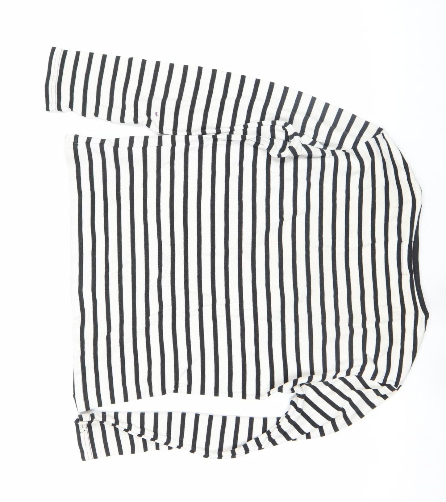 Armand Thiery Womens Black White Striped Cotton Long Sleeve Top M