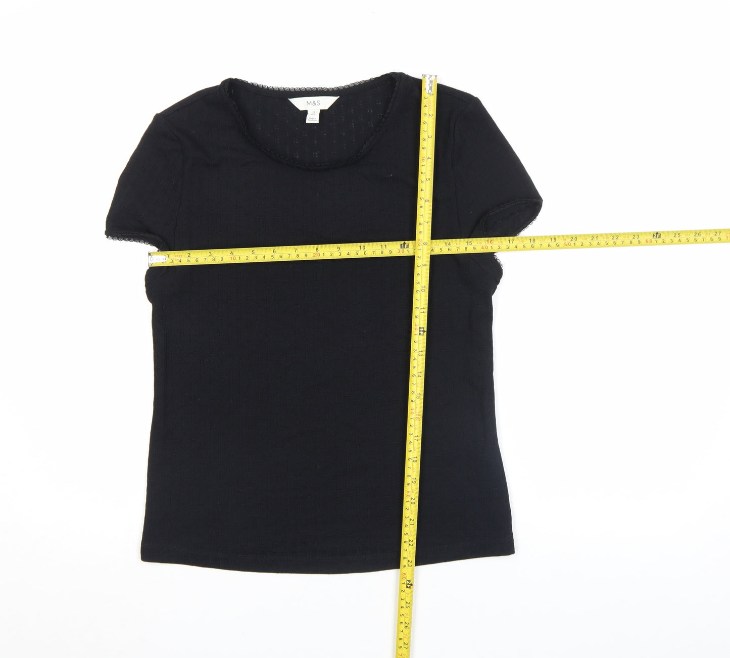 Marks and Spencer Women’s Black Short Sleeve Jersey T-Shirt Size 12