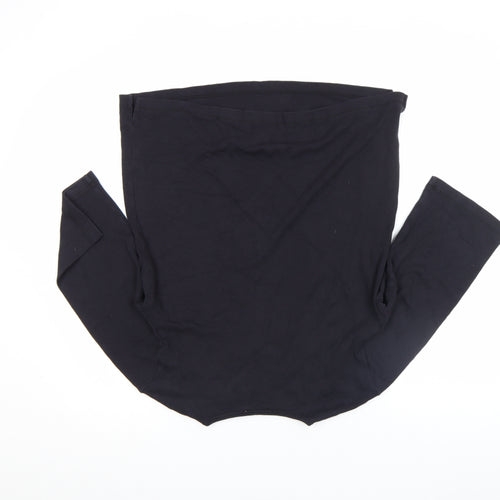 Quacker Factory Women's Black Rhinestone Star V-Neck 3/4 Sleeve Cotton T-Shirt Size S