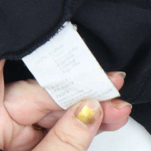 Mexx Women's Black Floral Sequin V-Neck 3/4 Sleeve T-Shirt Size L