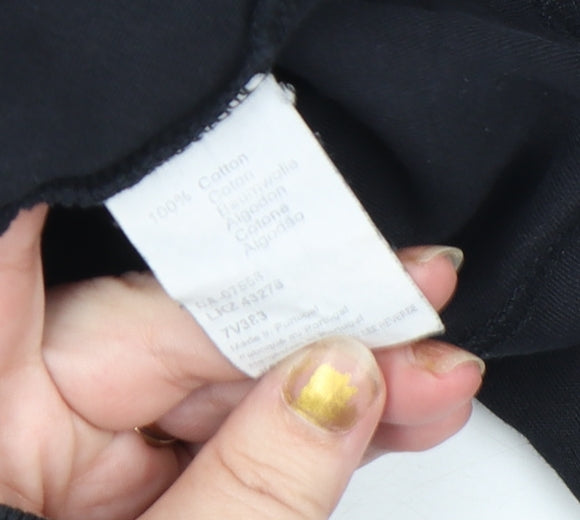 Mexx Women's Black Floral Sequin V-Neck 3/4 Sleeve T-Shirt Size L