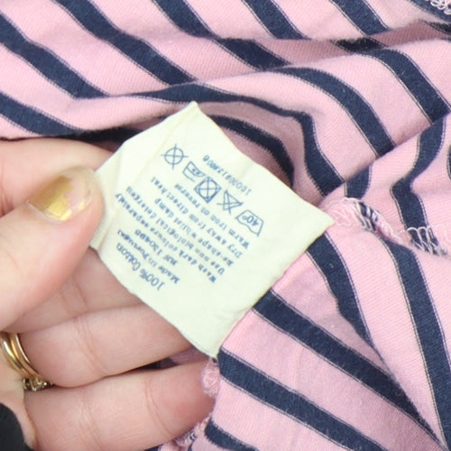 Jack Wills Men's Pink Navy Striped Cotton Crew Neck T-Shirt XL