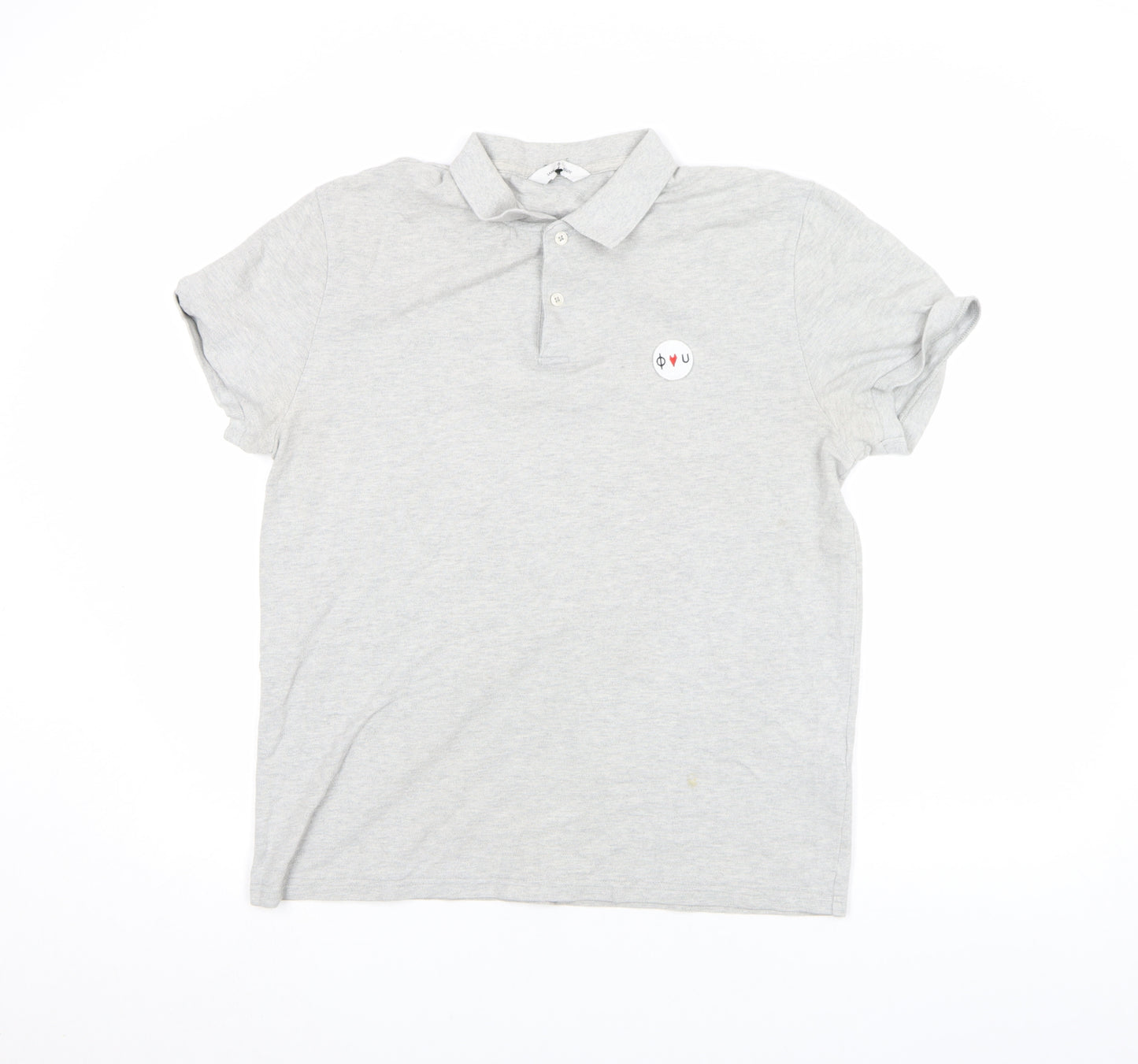 Samsøe & Samsøe Men's Light Grey Cotton Polo Shirt L