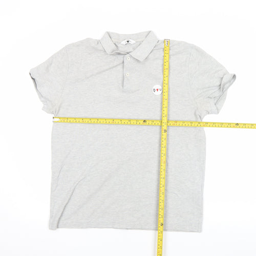 Samsøe & Samsøe Men's Light Grey Cotton Polo Shirt L