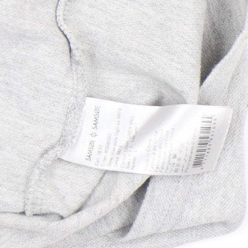 Samsøe & Samsøe Men's Light Grey Cotton Polo Shirt L