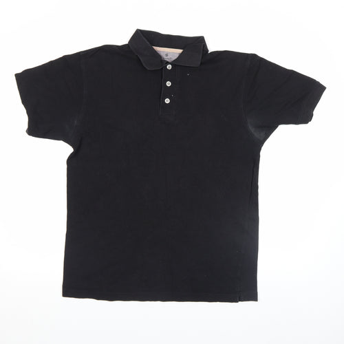 Urban Spirit Men's Black Cotton Short Sleeve Polo Shirt Size M