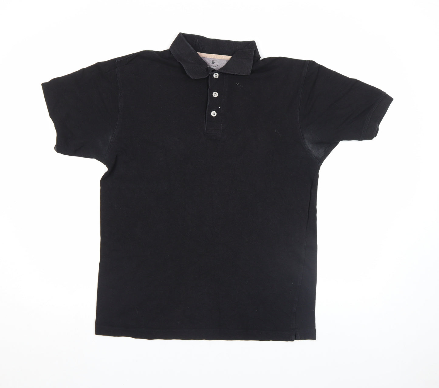 Urban Spirit Men's Black Cotton Short Sleeve Polo Shirt Size M