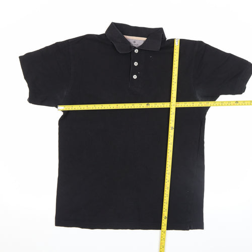 Urban Spirit Men's Black Cotton Short Sleeve Polo Shirt Size M