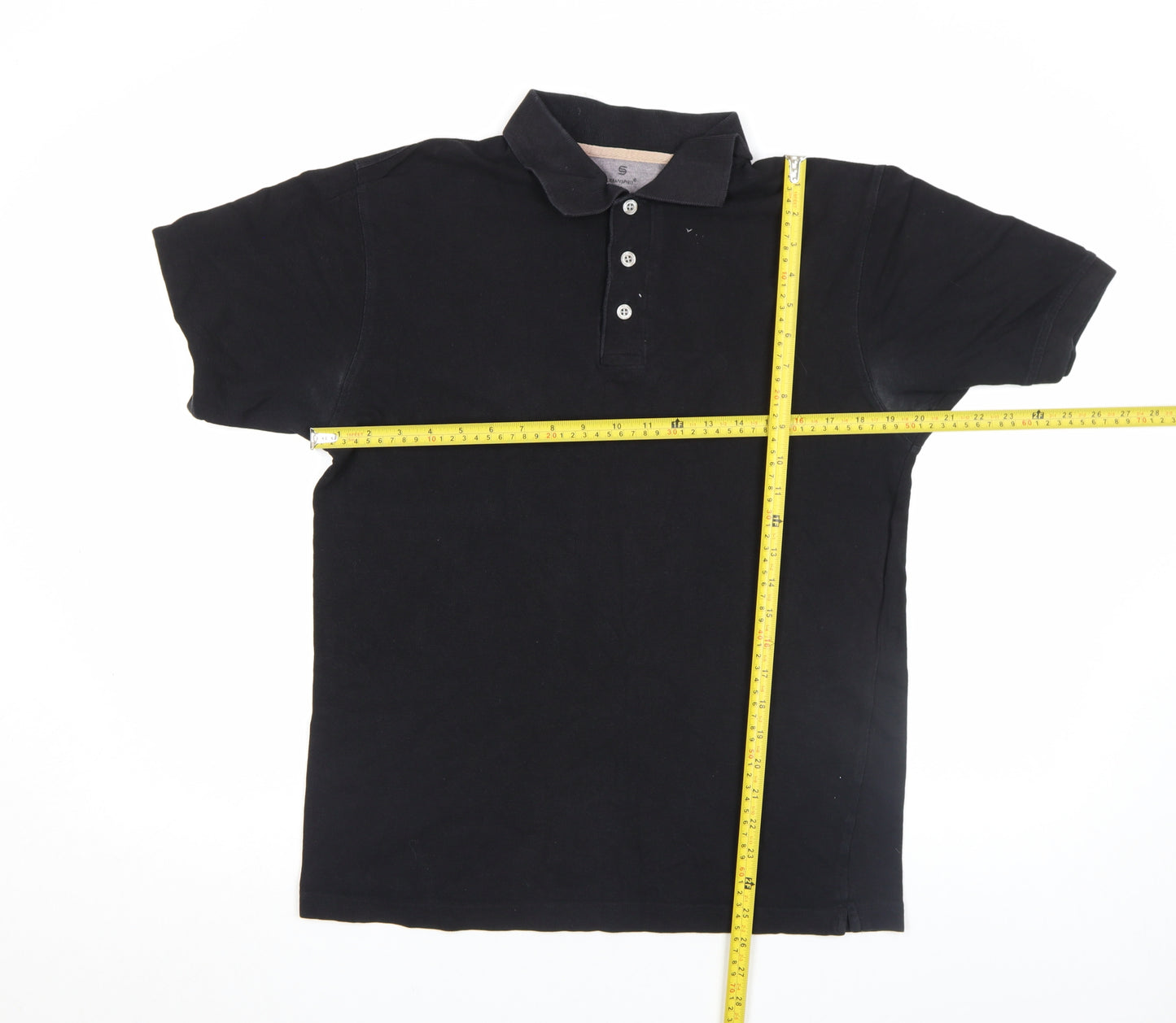 Urban Spirit Men's Black Cotton Short Sleeve Polo Shirt Size M