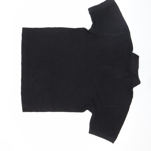 Urban Spirit Men's Black Cotton Short Sleeve Polo Shirt Size M
