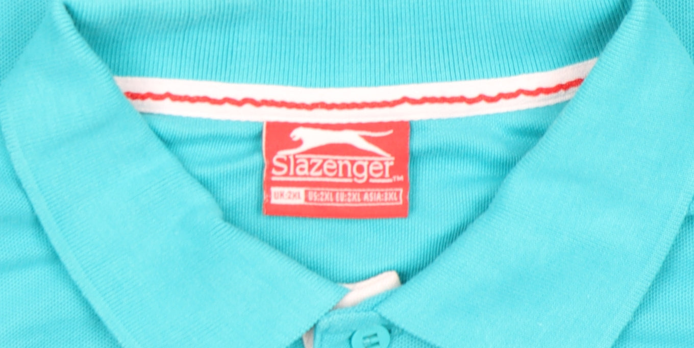 Slazenger Men's Blue 2XL Cotton Short Sleeve Polo Shirt