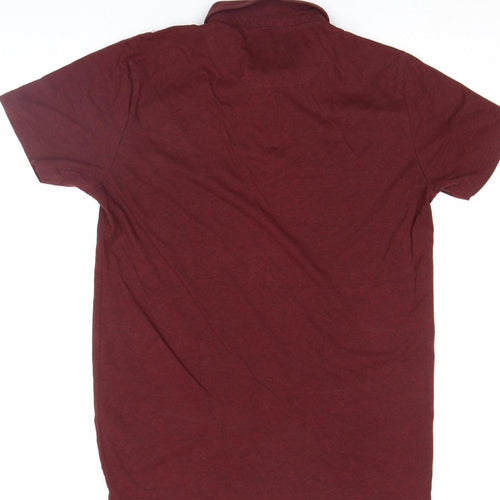 AW85 Men's Brown Short Sleeve Cotton Blend Polo Shirt Size M