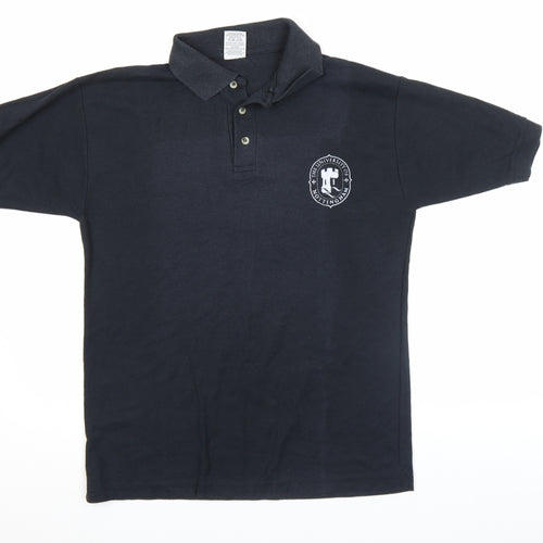 Airak Men's Black Short Sleeve University Polo Shirt Size M