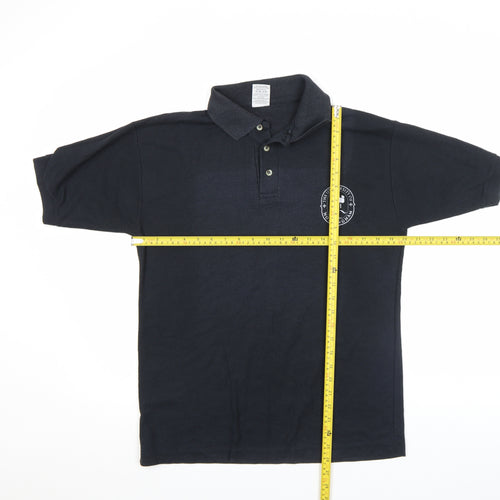 Airak Men's Black Short Sleeve University Polo Shirt Size M