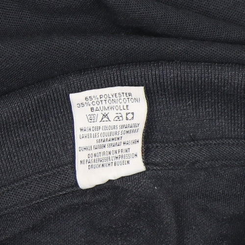 Airak Men's Black Short Sleeve University Polo Shirt Size M