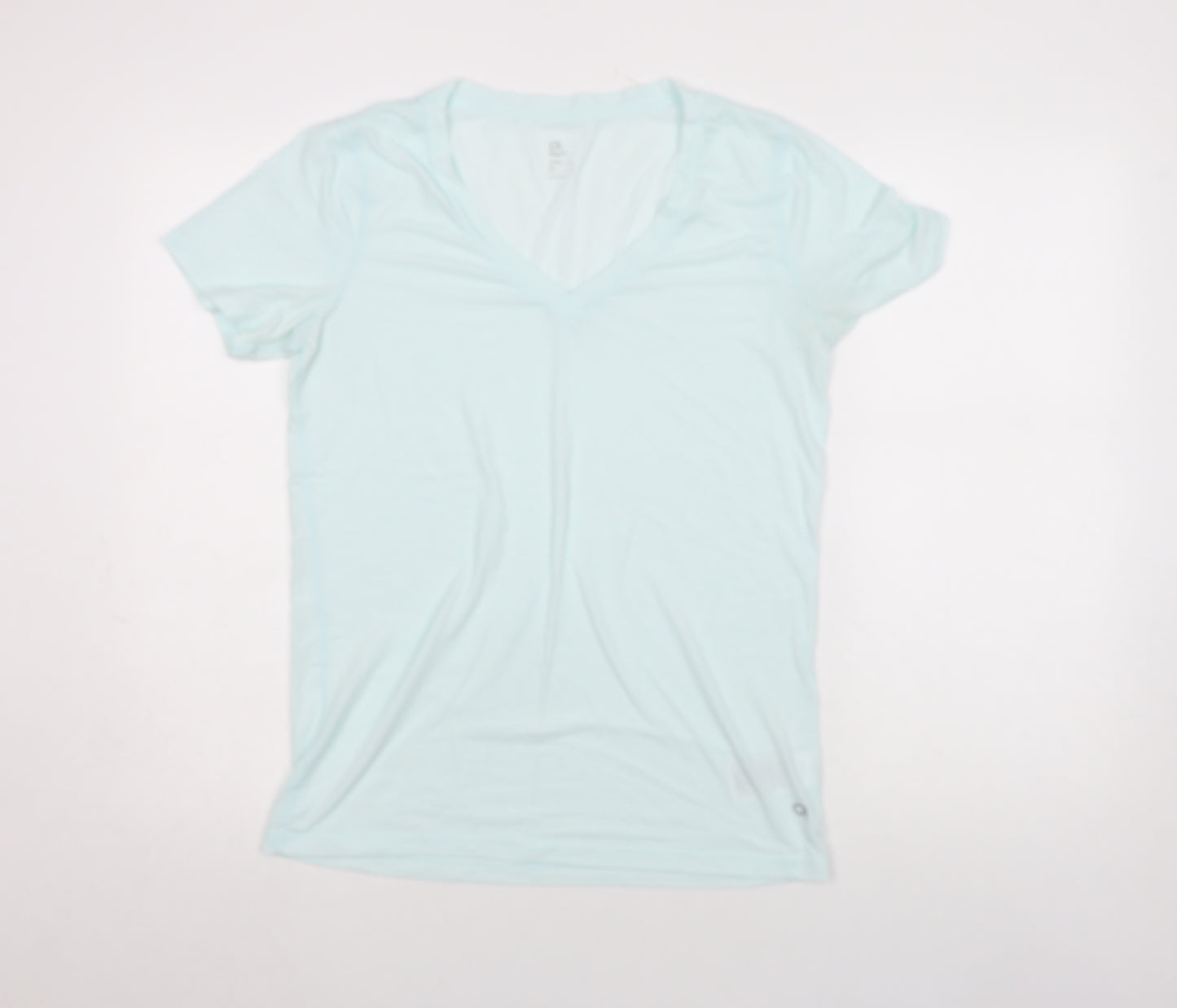 GapFit Women Blue V-Neck Short Sleeve Basic T-Shirt M Regular