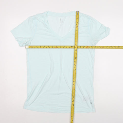 GapFit Women Blue V-Neck Short Sleeve Basic T-Shirt M Regular