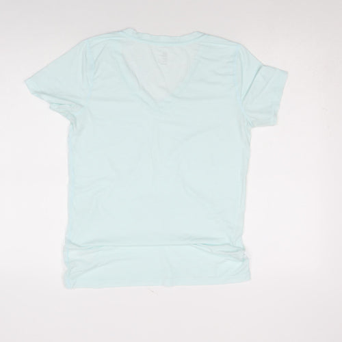 GapFit Women Blue V-Neck Short Sleeve Basic T-Shirt M Regular