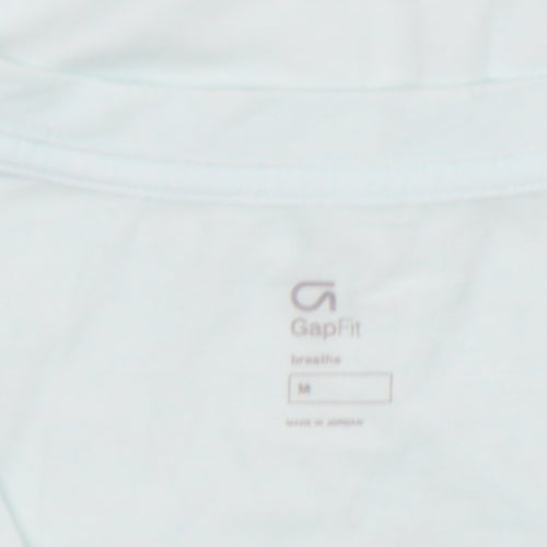 GapFit Women Blue V-Neck Short Sleeve Basic T-Shirt M Regular