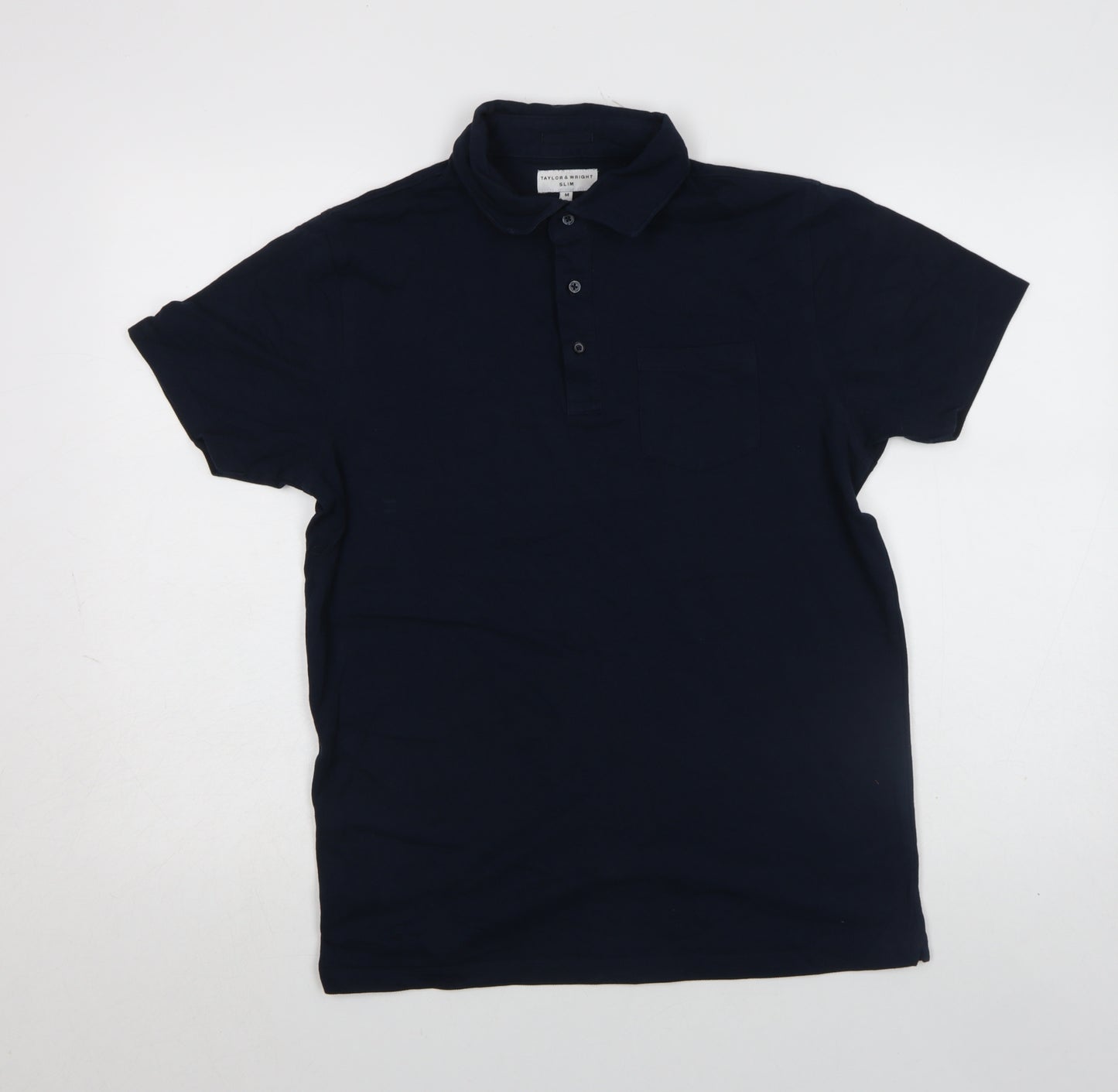Taylor & Wright Men's Navy Blue Slim Fit Polo Shirt M