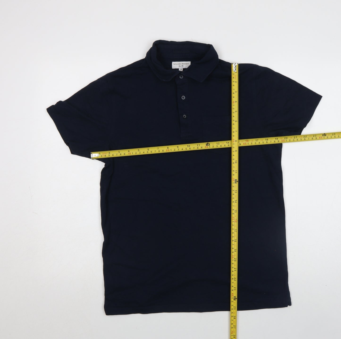 Taylor & Wright Men's Navy Blue Slim Fit Polo Shirt M
