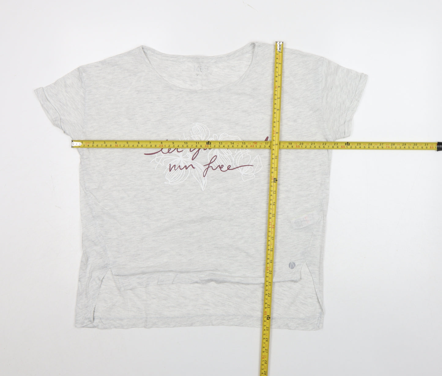 Marks and Spencer Women’s Grey T-Shirt Size 12 Short Sleeve Cotton