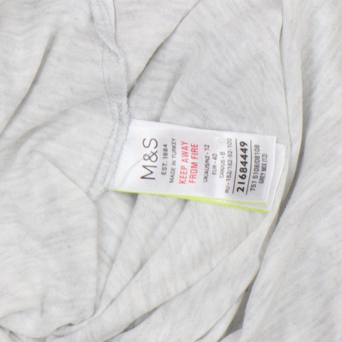 Marks and Spencer Women’s Grey T-Shirt Size 12 Short Sleeve Cotton