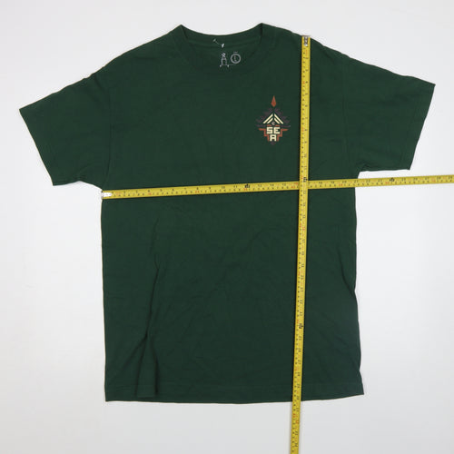 Rainier Men's Green Aztec Graphic Cotton T-Shirt Size L