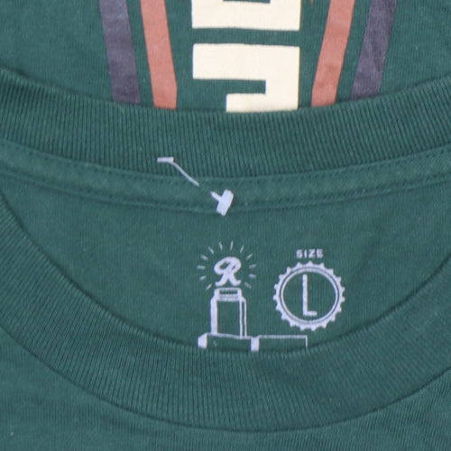 Rainier Men's Green Aztec Graphic Cotton T-Shirt Size L