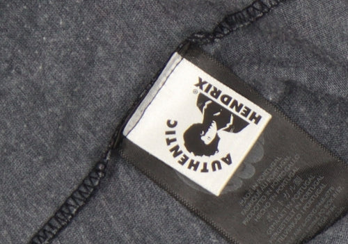 Hendrix Authentic Men's Grey Paisley Cotton Blend T-Shirt Size L