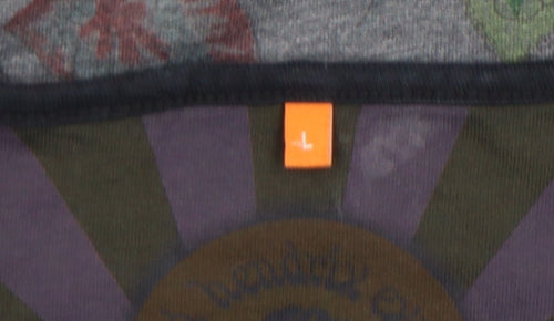 Hendrix Authentic Men's Grey Paisley Cotton Blend T-Shirt Size L